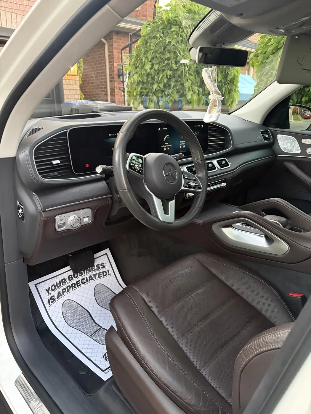 Mercedes GLE brown leather interior after interior detailing — A1 Auto Spa Brampton